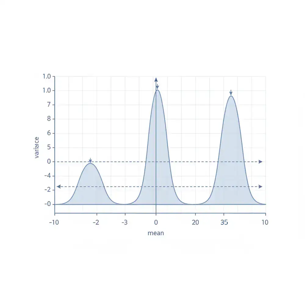 Grafiek die statistische variantie toont